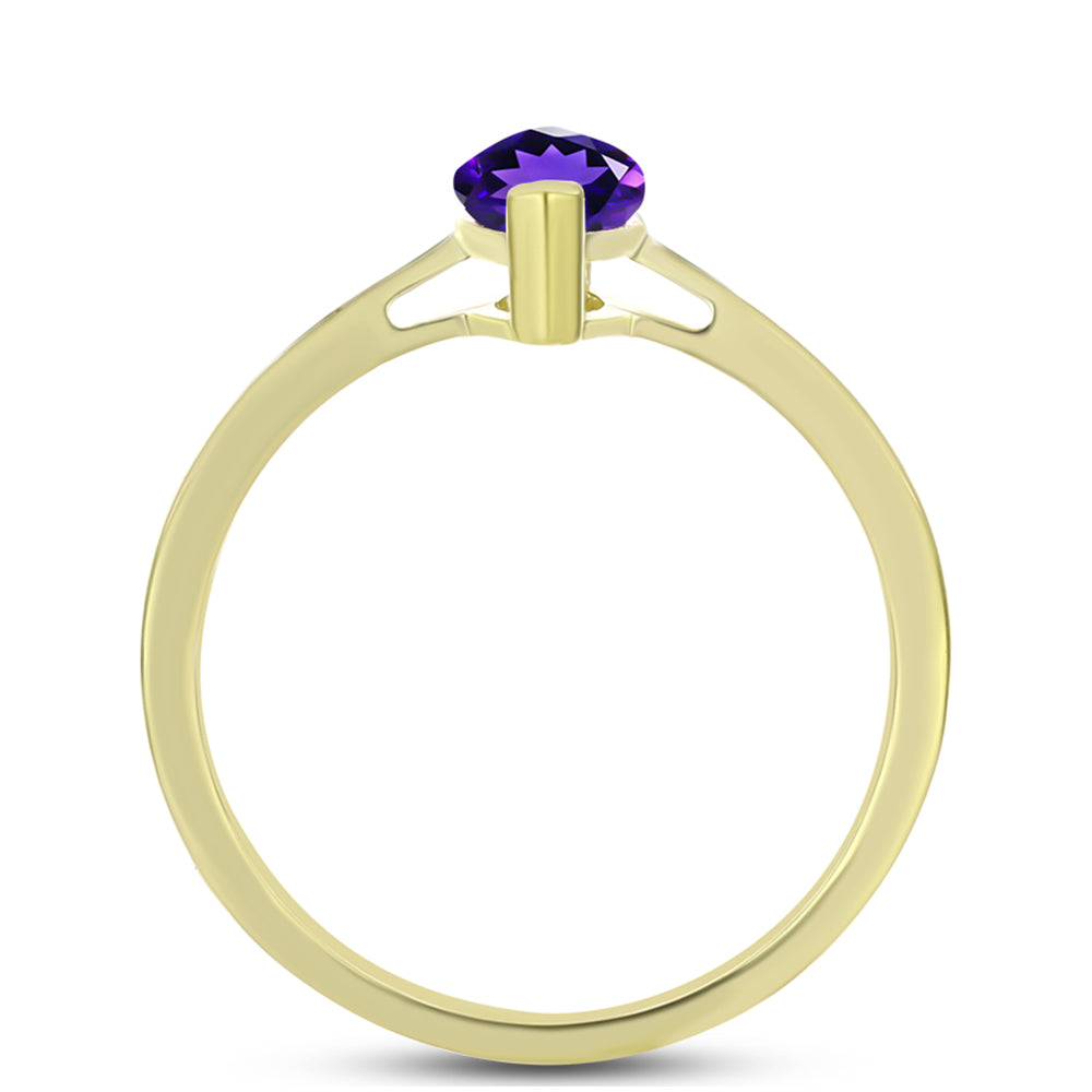 Goldplattierter Silberring mit marokkanischem Amethyst