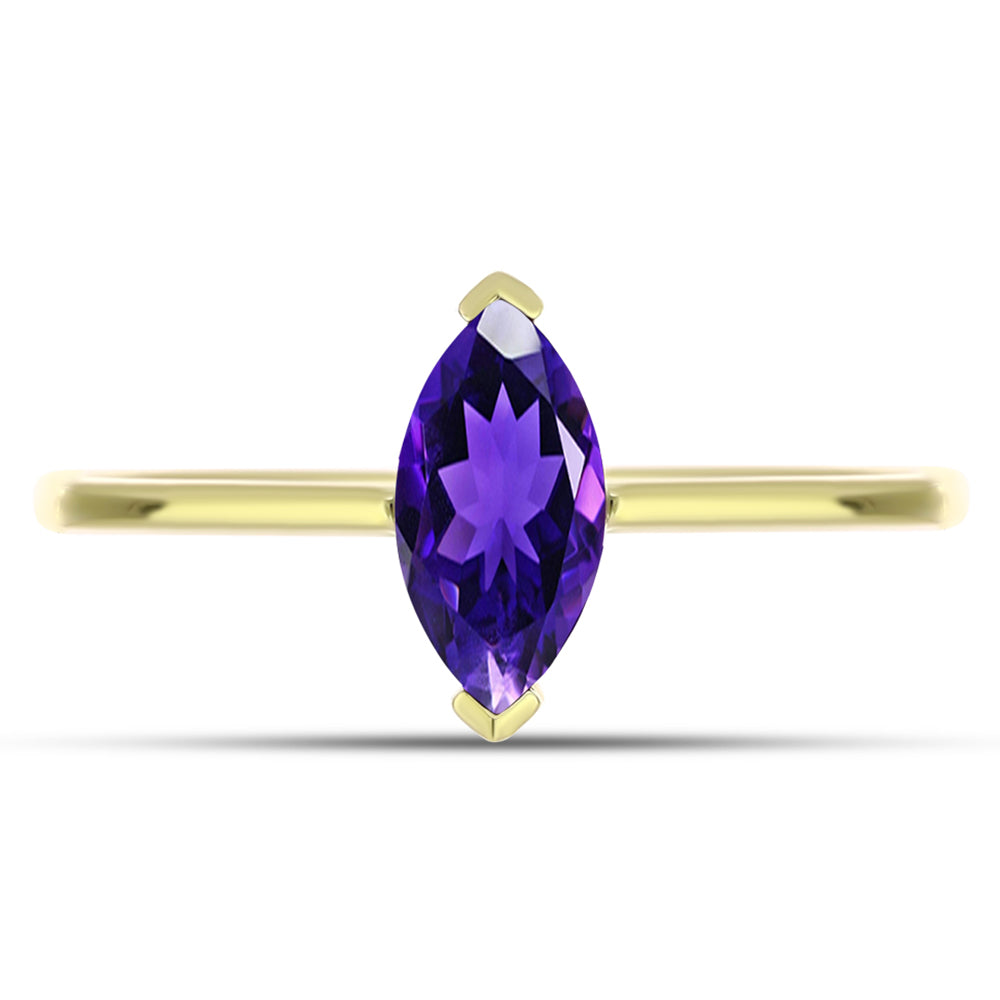 Goldplattierter Silberring mit marokkanischem Amethyst