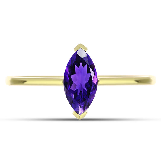 Goldplattierter Silberring mit marokkanischem Amethyst