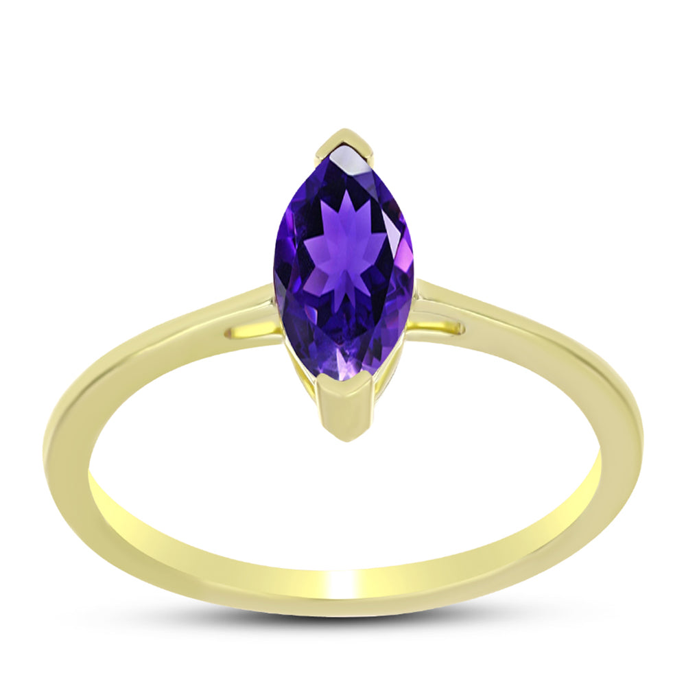 Goldplattierter Silberring mit marokkanischem Amethyst 3 