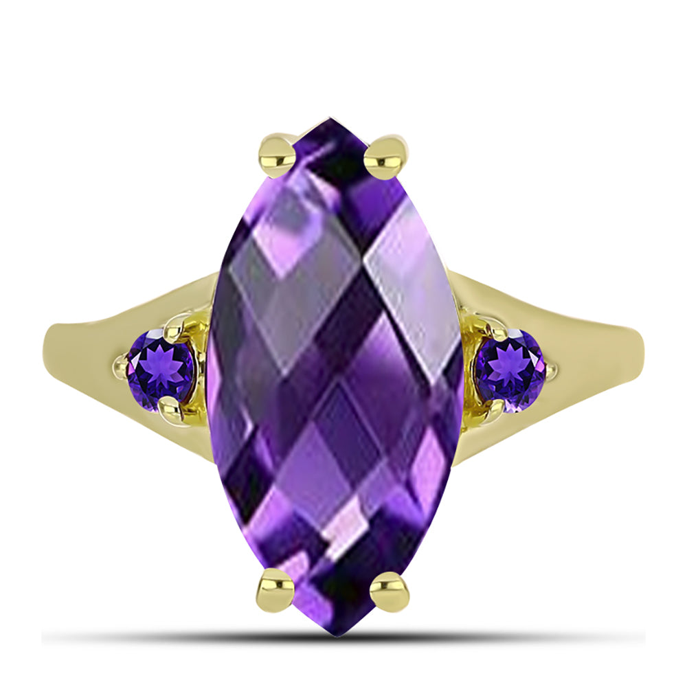 Goldplattierter Silberring mit marokkanischem Amethyst 1 