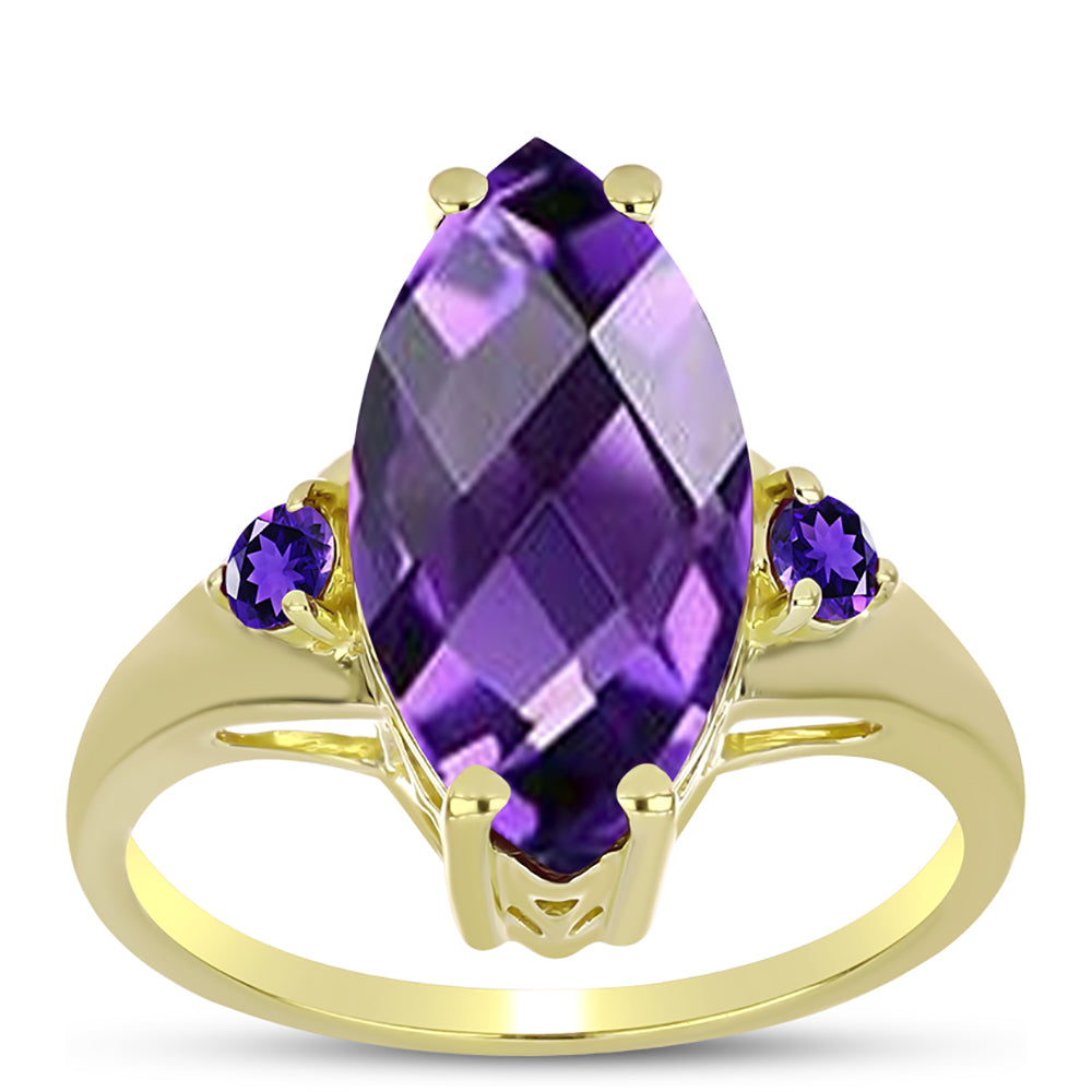 Goldplattierter Silberring mit marokkanischem Amethyst