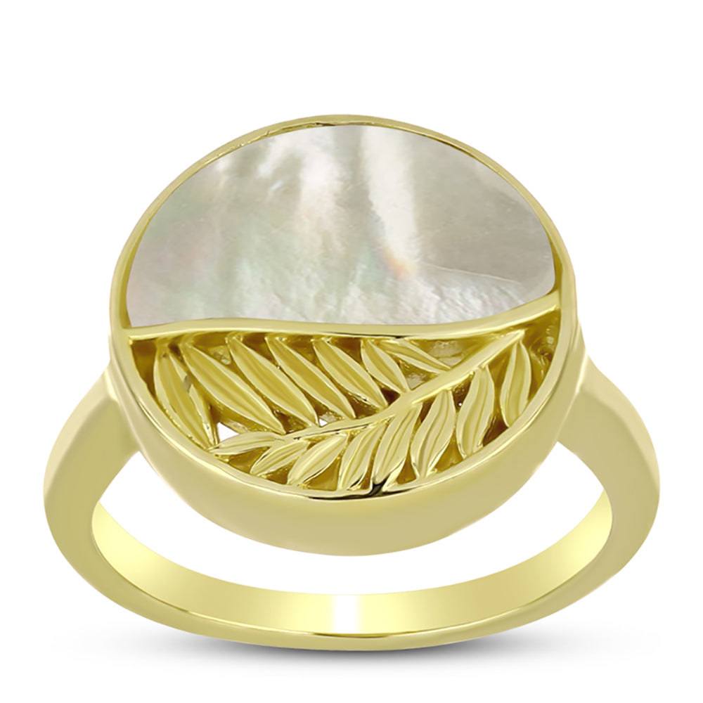Goldplattierter Silberring mit Perlmutt 3 