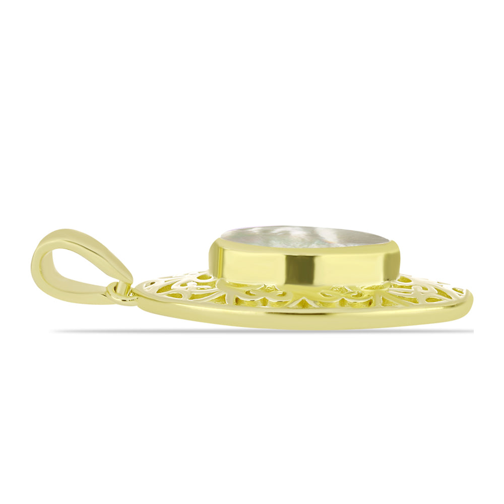 Goldplattierter Silberanhänger mit Perlmutt 2 