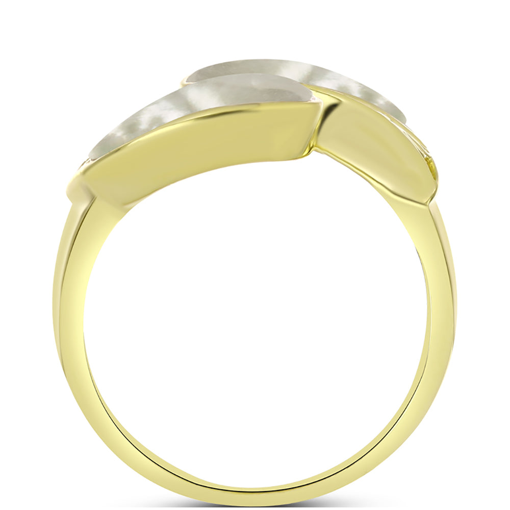 Goldplattierter Silberring mit Perlmutt