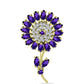 Goldplattierte Silberbrosche mit marokkanischem Amethyst und weißem Topas