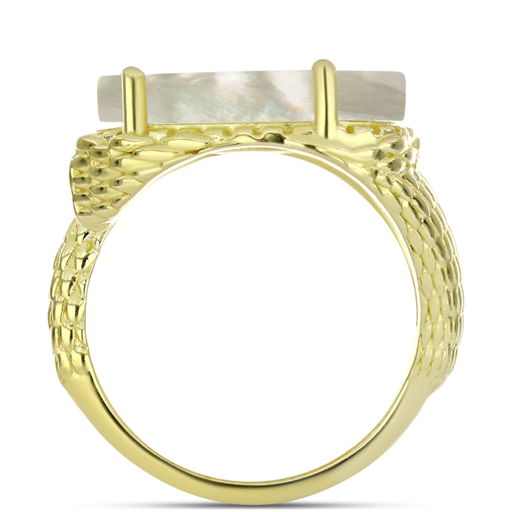 Goldplattierter Silberring mit Perlmutt 3 