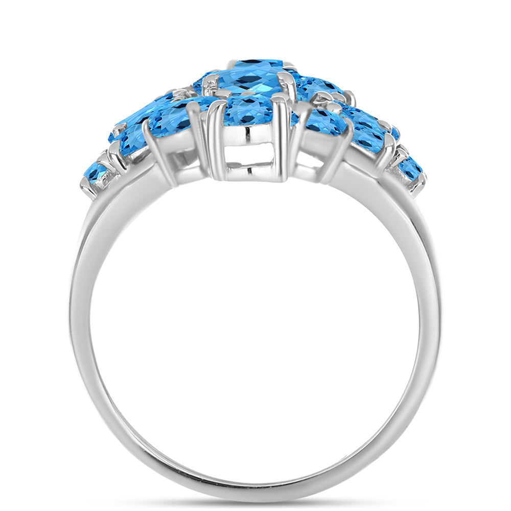 Silberring mit schweizerischem Blautopas 2 