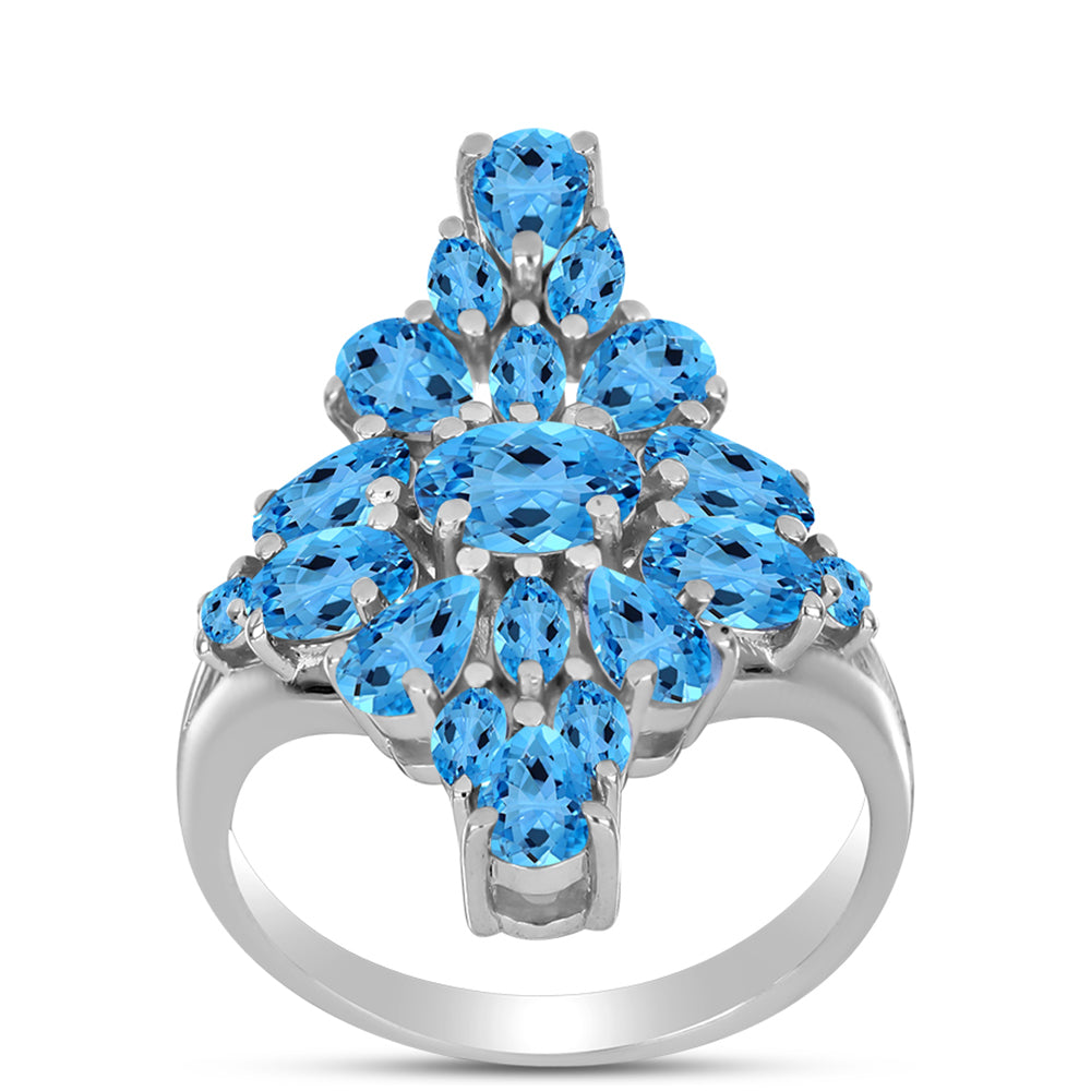 Silberring mit schweizerischem Blautopas