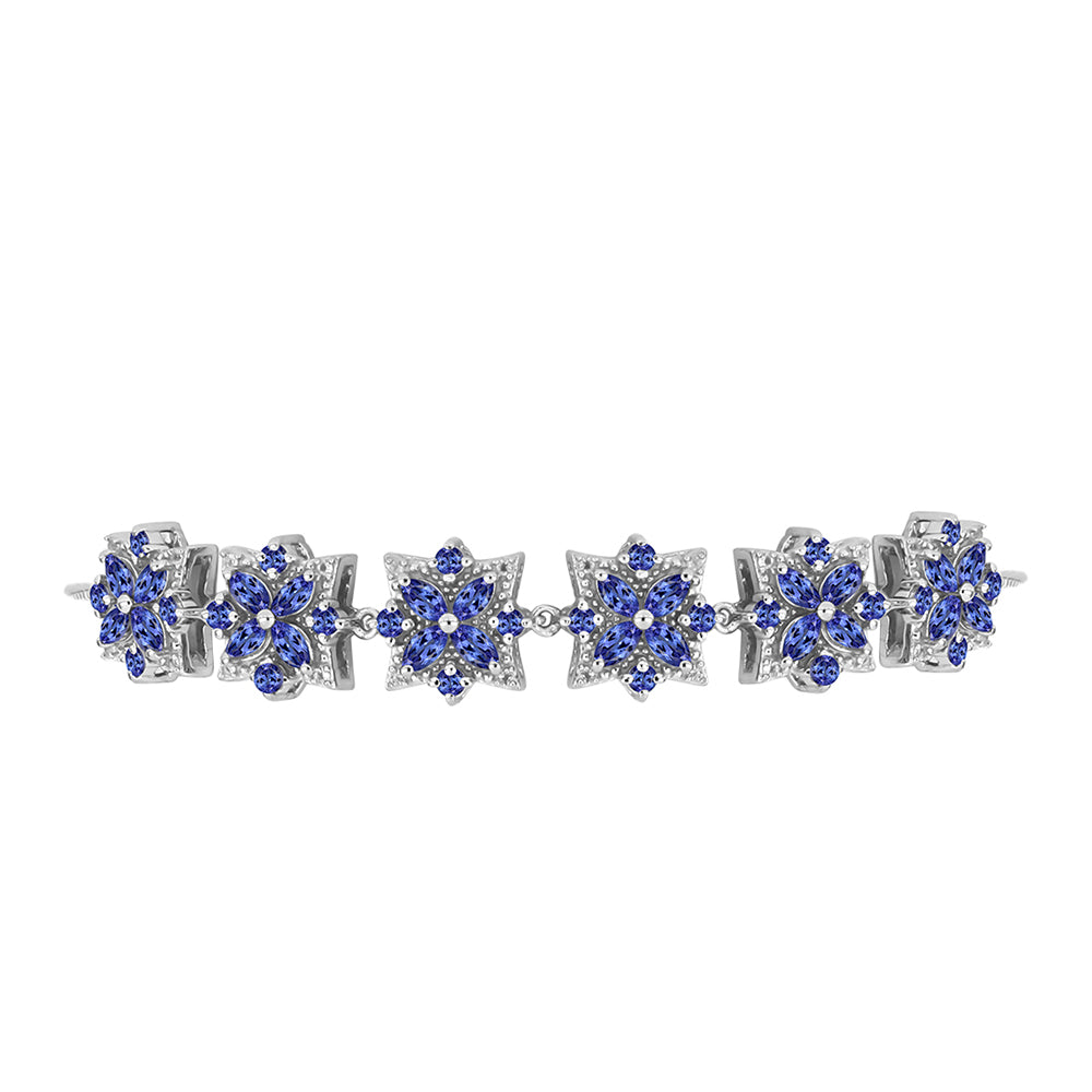 Silberarmband mit Tansanit - Klasse AAA