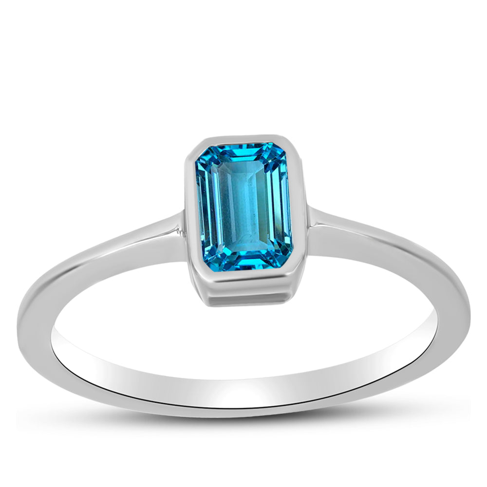 Silberring mit schweizerischem Blautopas 3 