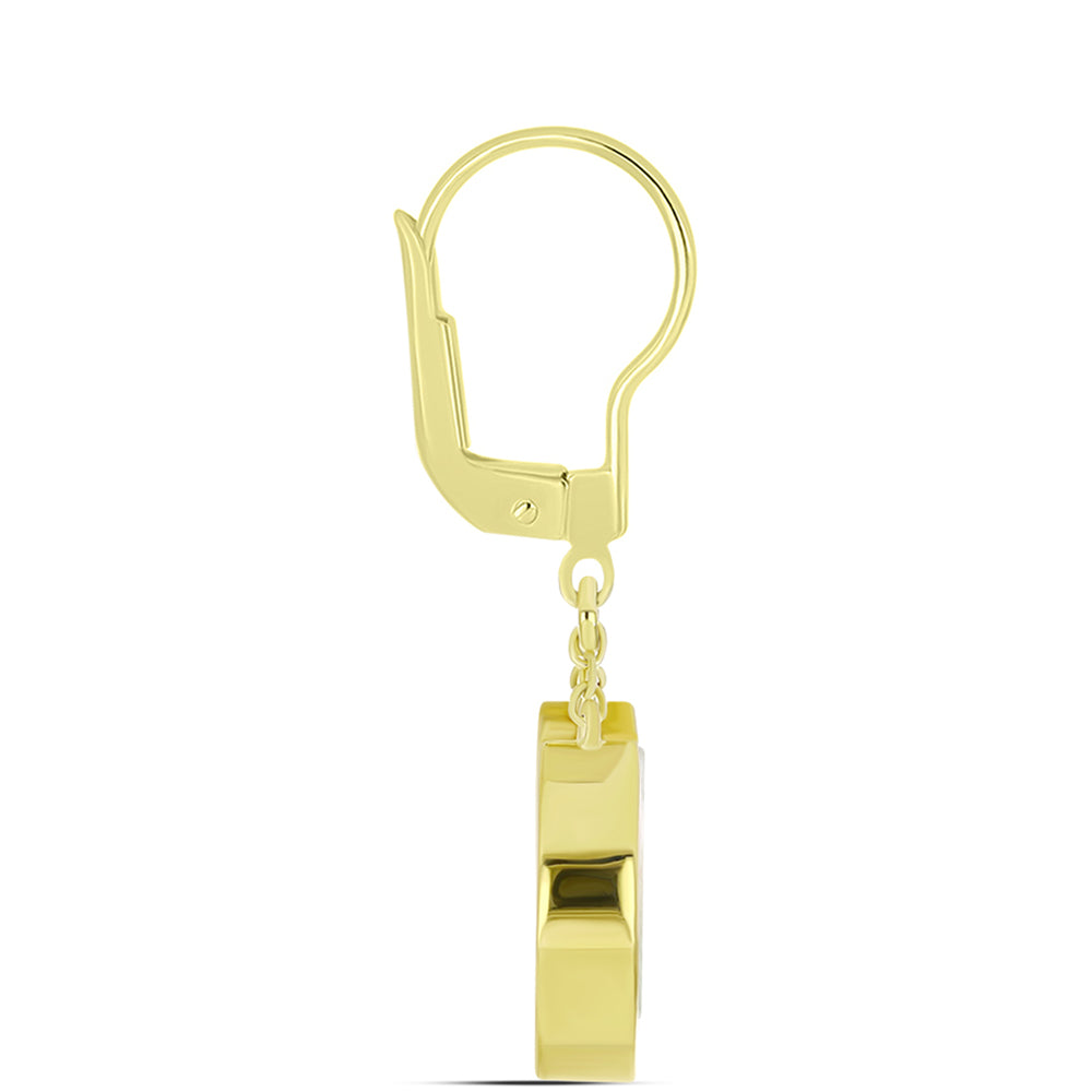 Goldplattierte Silberohrringe mit Perlmutt 2 