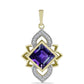 Goldplattierter Silberanhänger mit marokkanischem Amethyst und weißem Topas