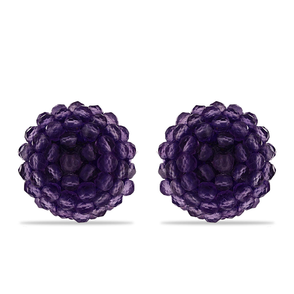 Goldplattierte Silberohrringe mit marokkanischem Amethyst