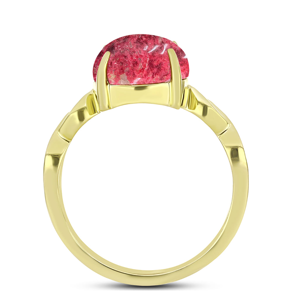 Goldplattierter Silberring mit Thulit 2 