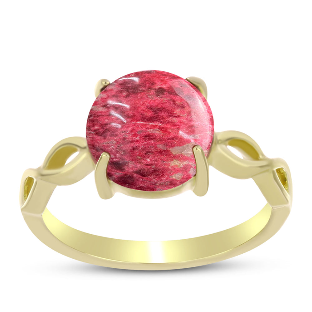 Goldplattierter Silberring mit Thulit 3 