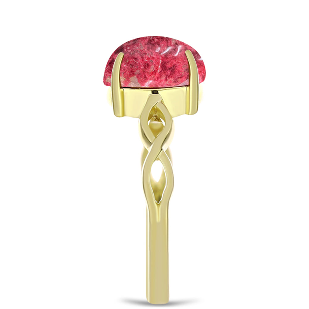 Goldplattierter Silberring mit Thulit 4 