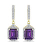 Goldplattierte Silberohrringe mit marokkanischem Amethyst und weißem Topas