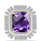 Goldplattierter Silberring mit marokkanischem Amethyst und weißem Zirkon