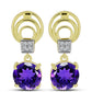 Goldplattierte Silberohrringe mit marokkanischem Amethyst und weißem Topas