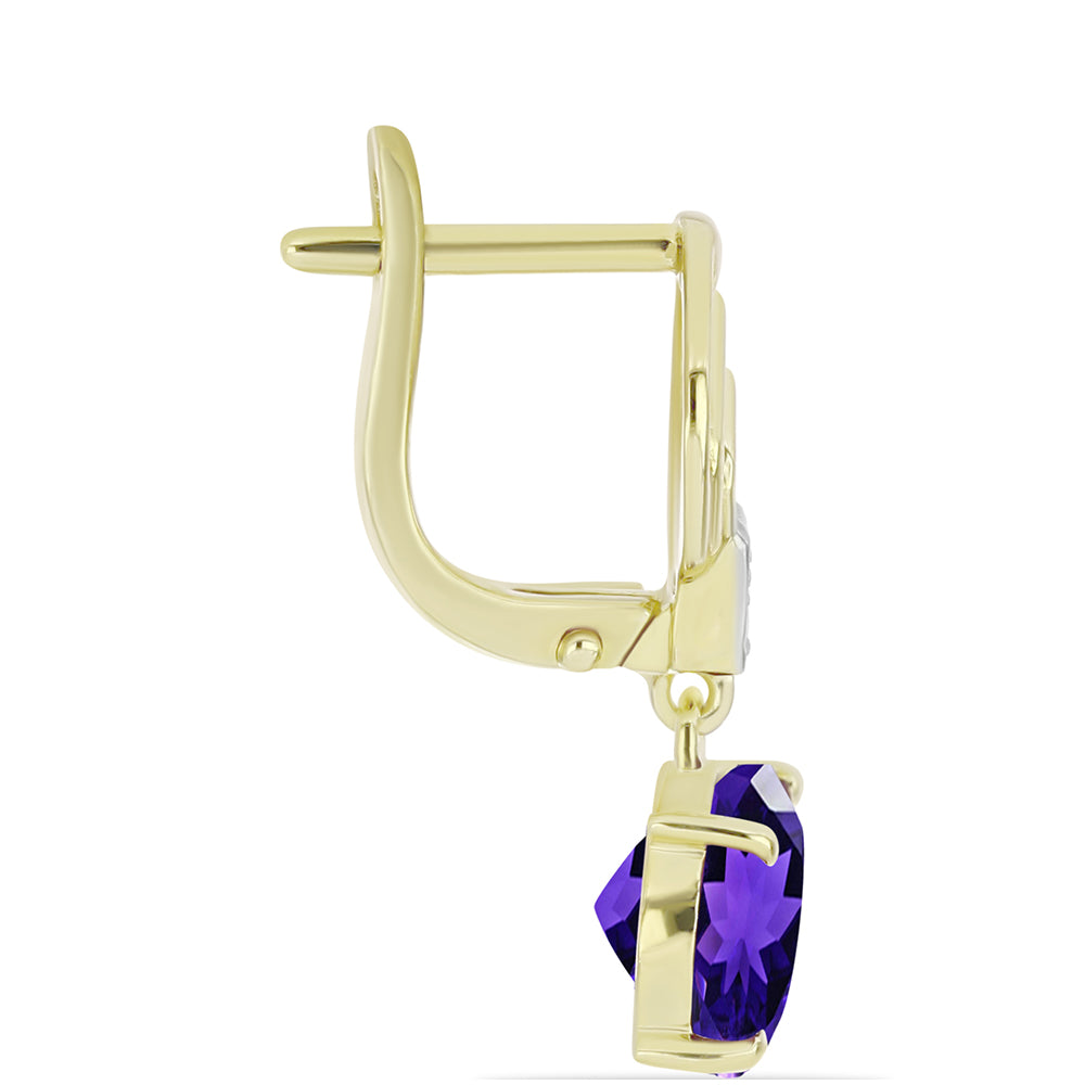 Goldplattierte Silberohrringe mit marokkanischem Amethyst und weißem Topas 2 