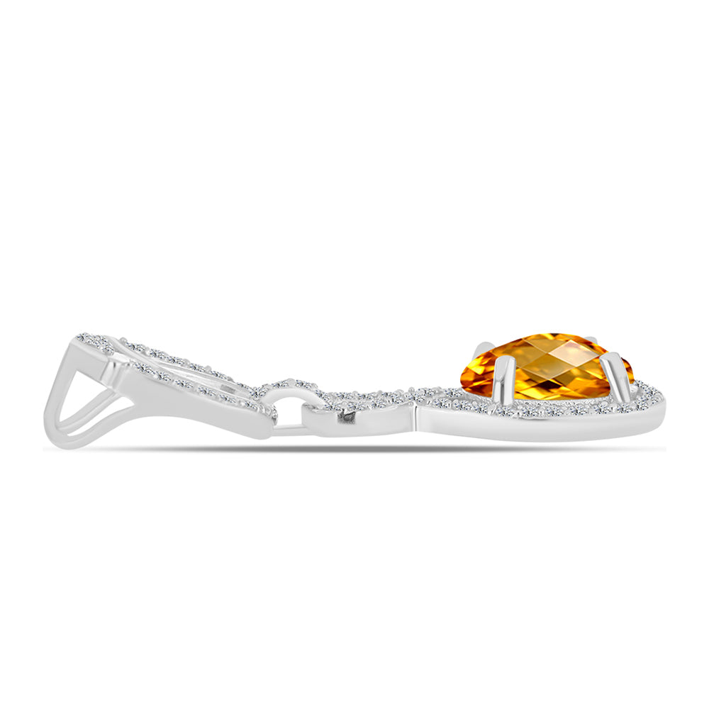 Silberanhänger mit Zitrin aus dem Ural und weißem Topas 2 