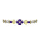 Goldplattiertes Silberarmband mit marokkanischem Amethyst und weißem Topas
