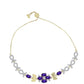 Goldplattiertes Silberarmband mit marokkanischem Amethyst und weißem Topas