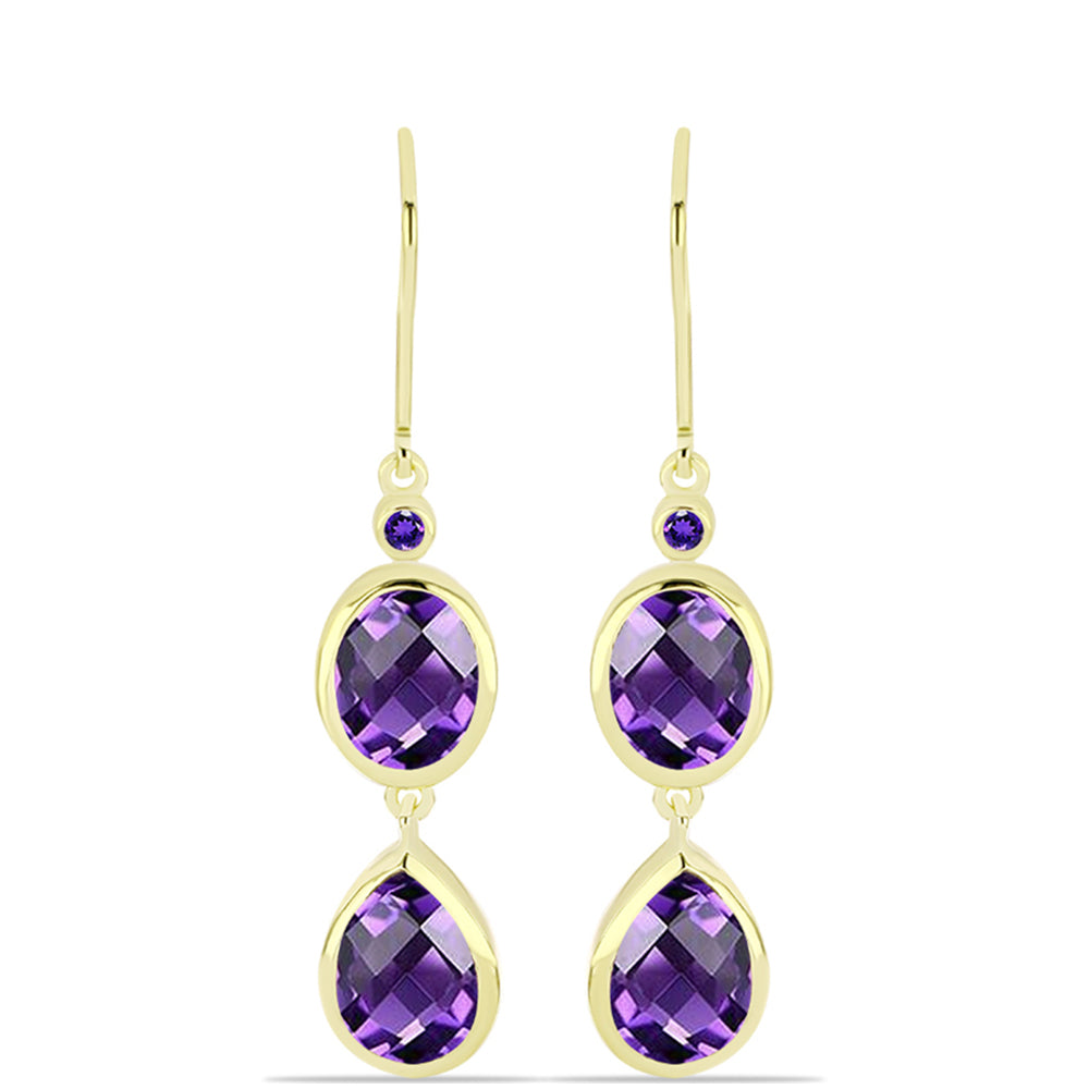 Goldplattierte Silberohrringe mit marokkanischem Amethyst 1 