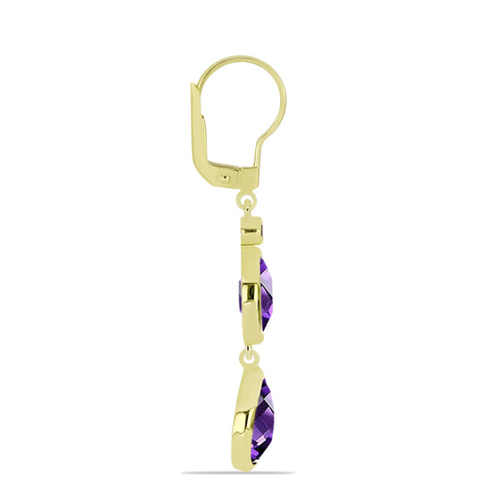 Goldplattierte Silberohrringe mit marokkanischem Amethyst