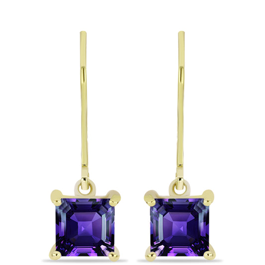 Goldplattierte Silberohrringe mit marokkanischem Amethyst