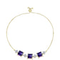 Goldplattiertes Silberarmband mit marokkanischem Amethyst und weißem Topas