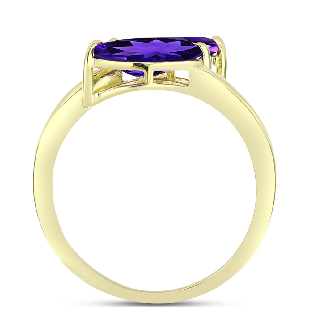 Goldplattierter Silberring mit marokkanischem Amethyst 2 