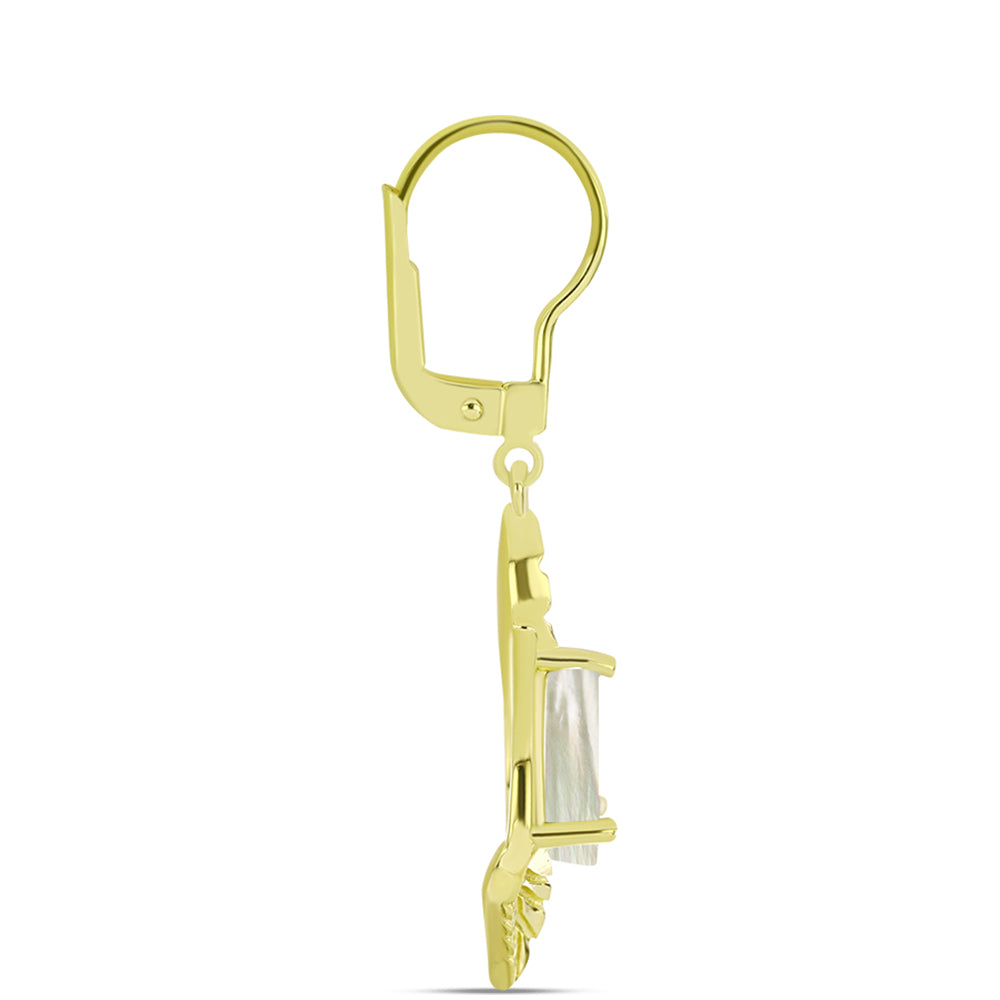 Goldplattierte Silberohrringe mit Perlmutt 2 