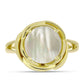 Goldplattierter Silberring mit Perlmutt