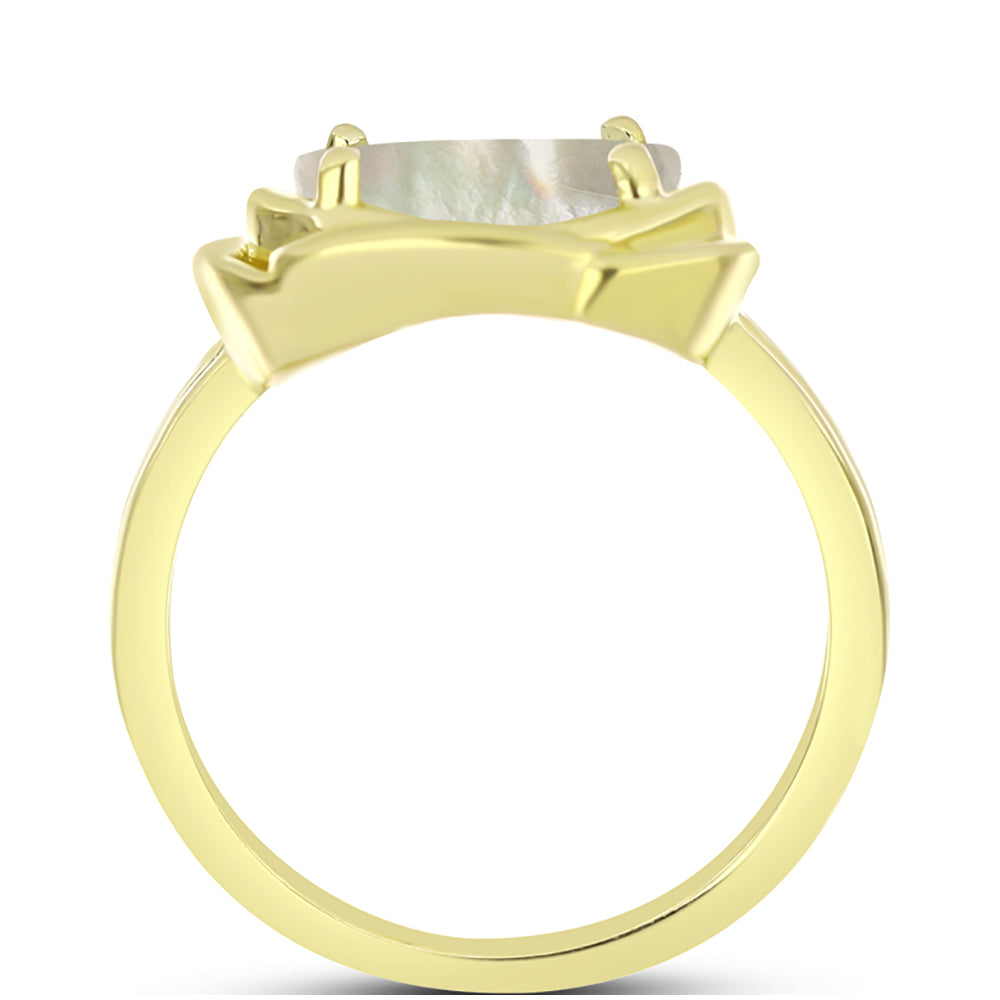 Goldplattierter Silberring mit Perlmutt 2 