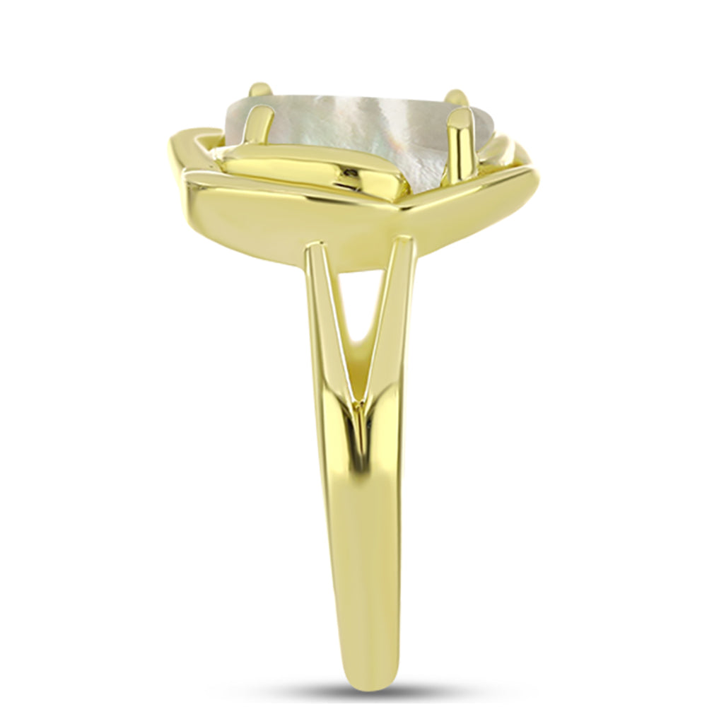 Goldplattierter Silberring mit Perlmutt 4 