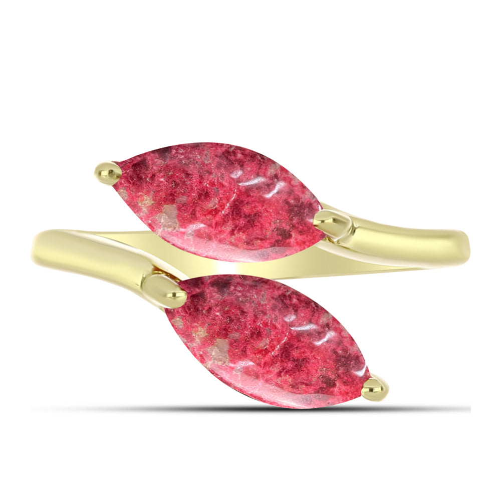Goldplattierter Silberring mit Thulit 1 
