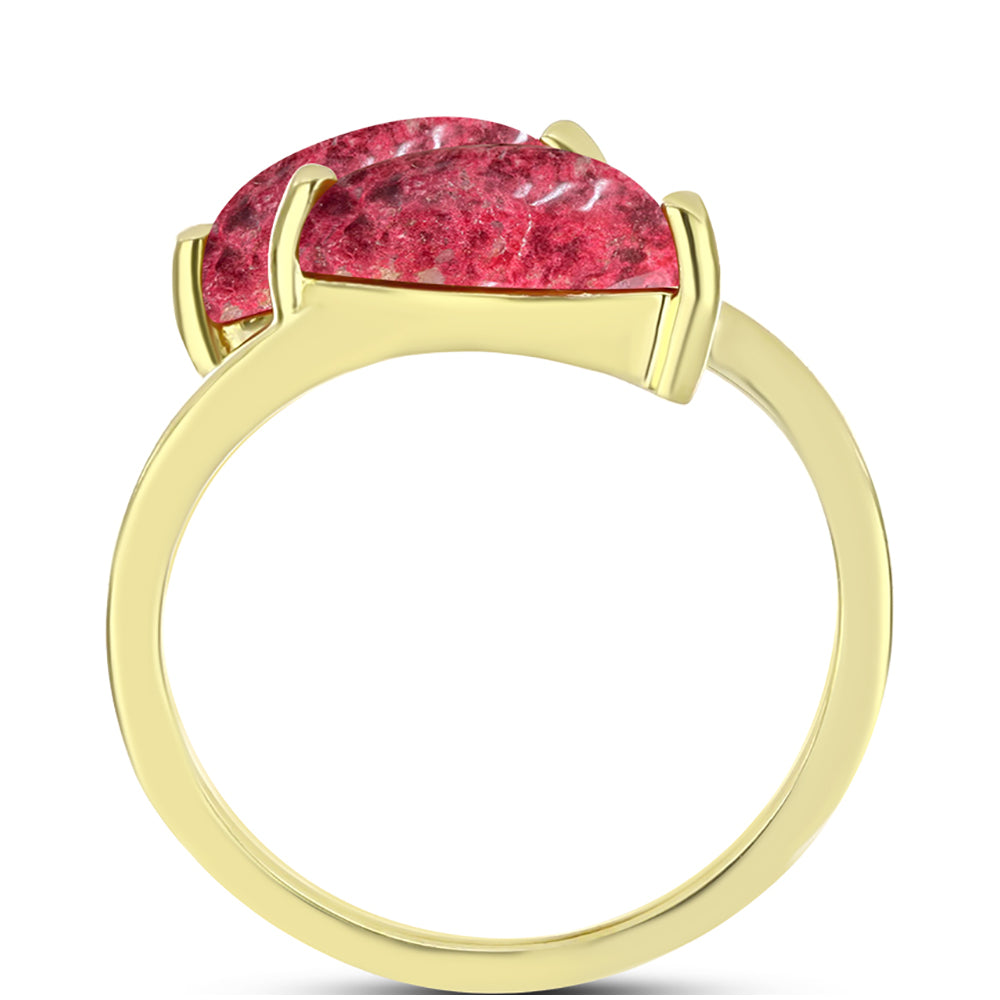 Goldplattierter Silberring mit Thulit