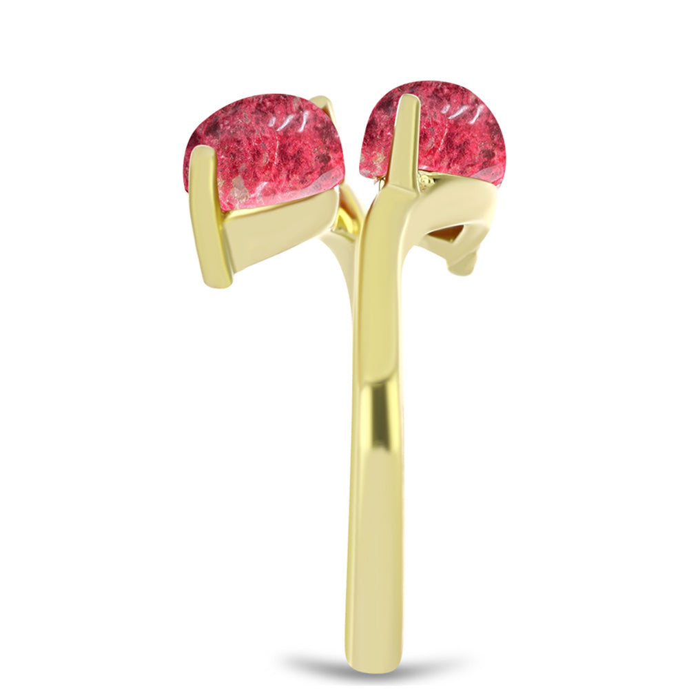 Goldplattierter Silberring mit Thulit 4 