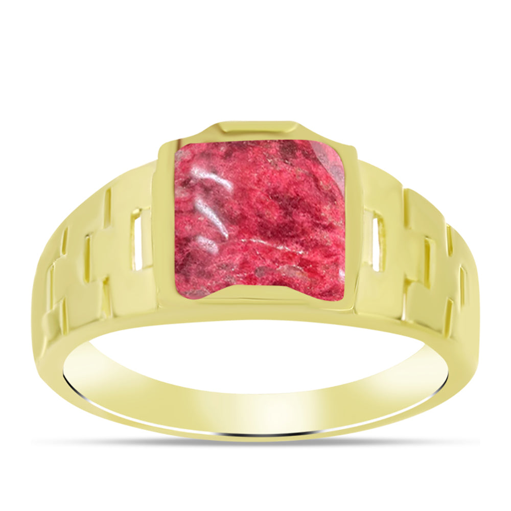 Goldplattierter Silberring mit Thulit 3 