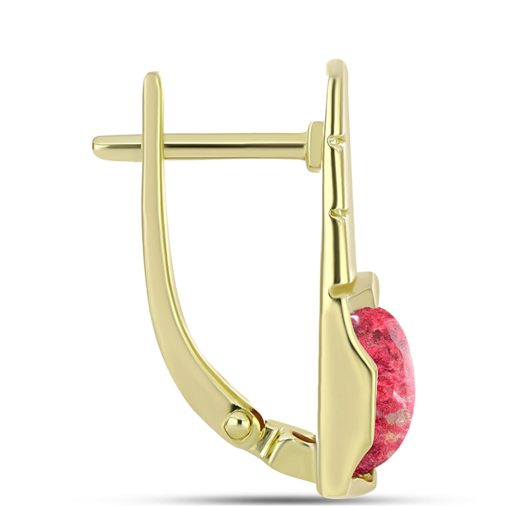 Goldplattierte Silberohrringe mit Thulit 2 
