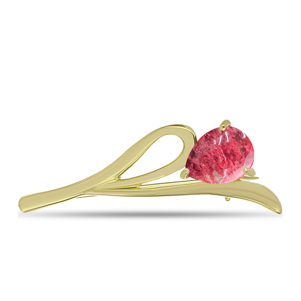 Goldplattierte Silberbrosche mit Thulit