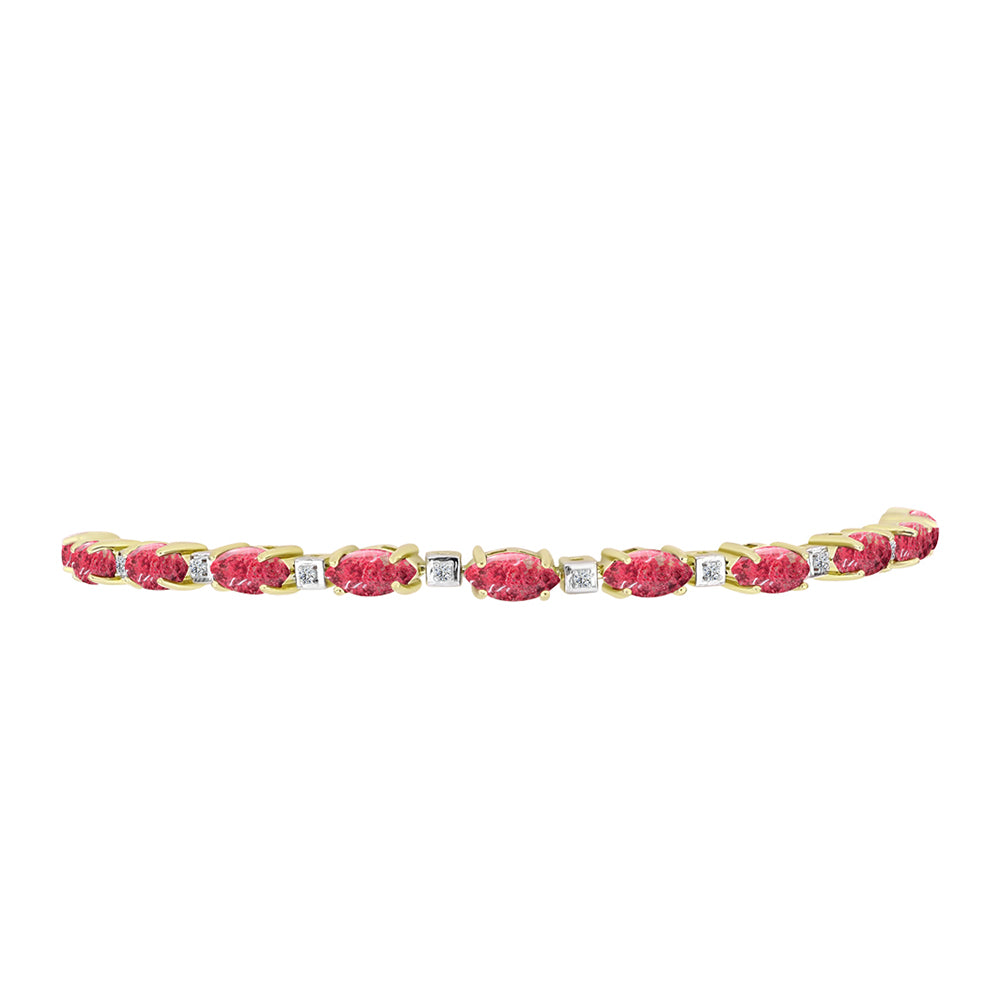 Goldplattiertes Silberarmband mit Thulit und weißem Topas