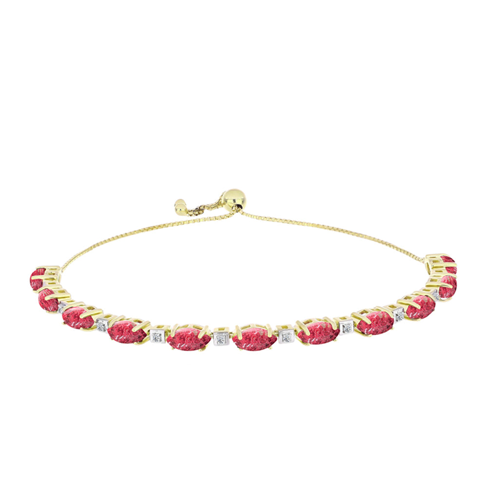 Goldplattiertes Silberarmband mit Thulit und weißem Topas 2 
