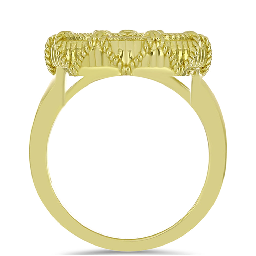 Goldplattierter Silberring mit Perlmutt 2 