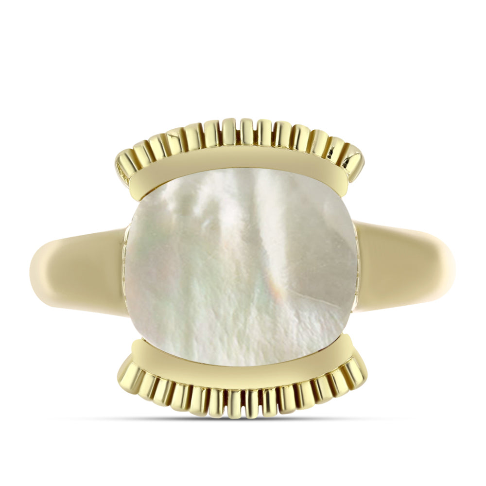 Goldplattierter Silberring mit Perlmutt 1 