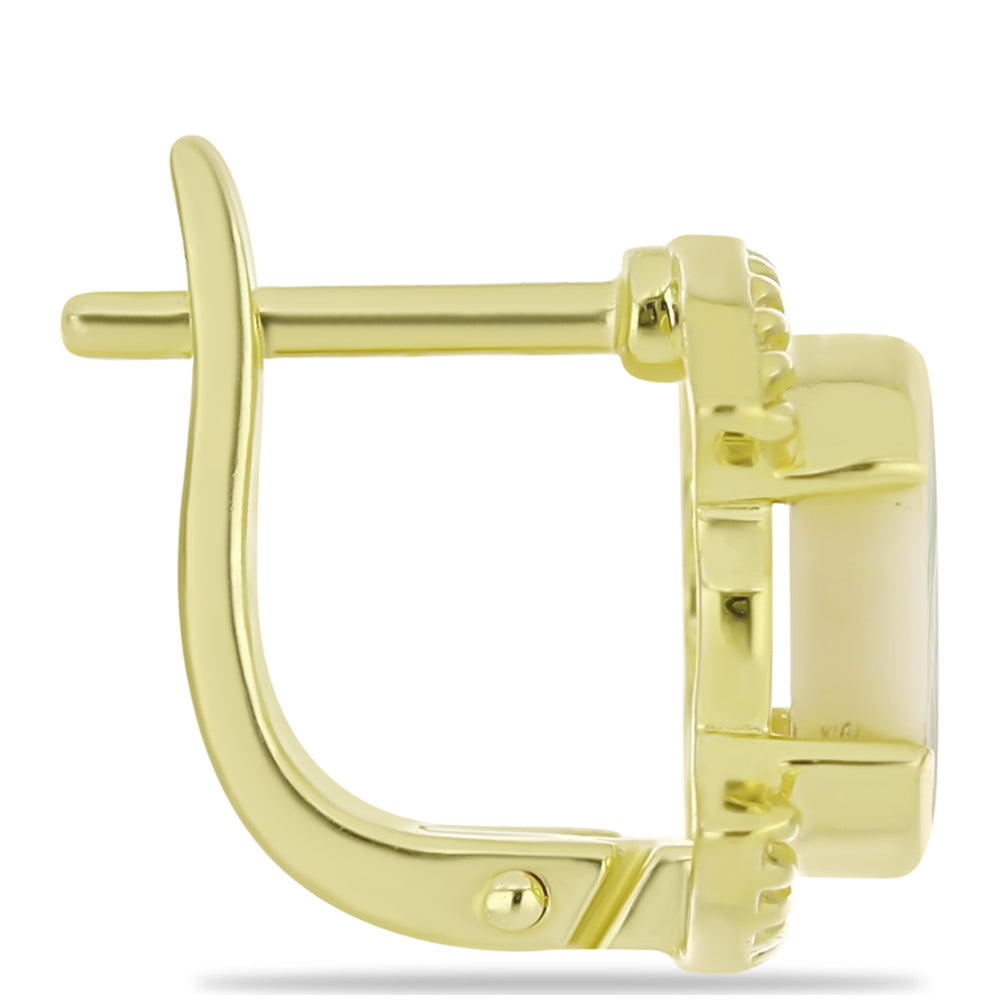Goldplattierte Silberohrringe mit Perlmutt 2 