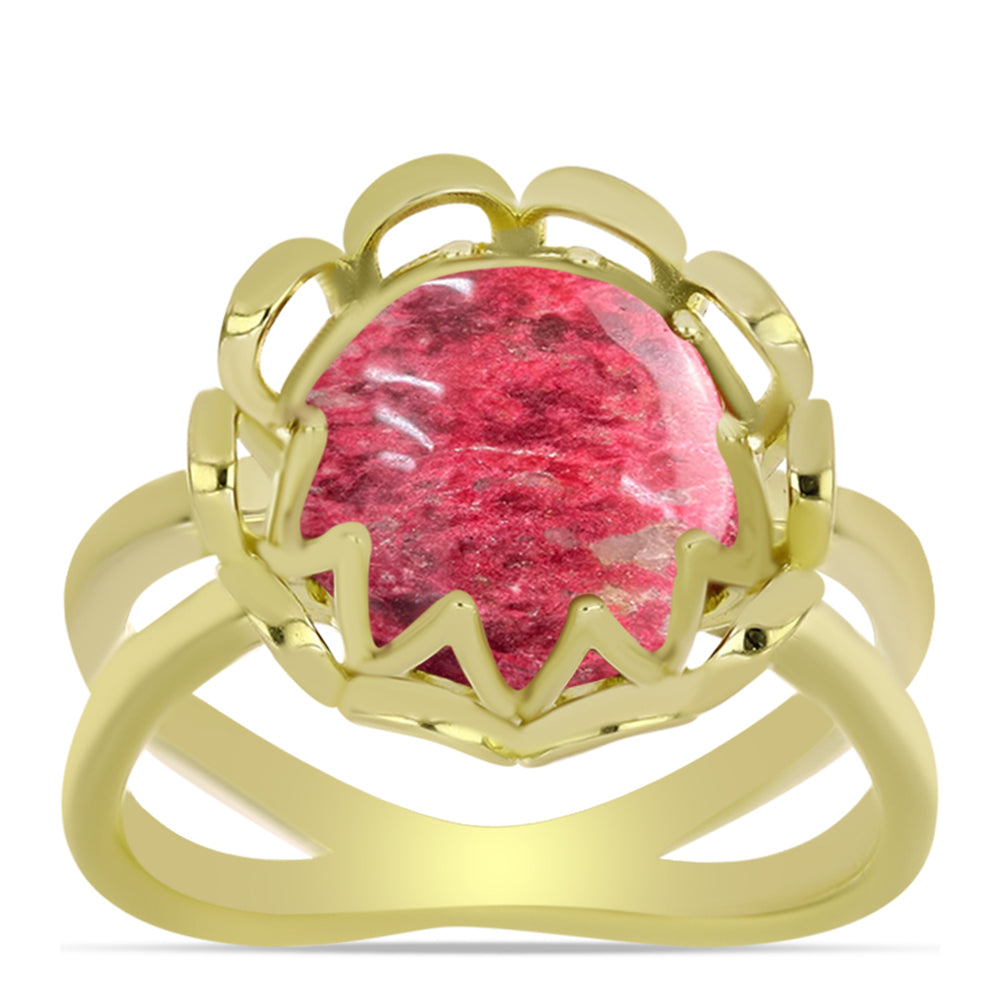 Goldplattierter Silberring mit Thulit 3 