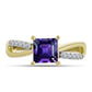 Goldplattierter Silberring mit marokkanischem Amethyst und weißem Topas